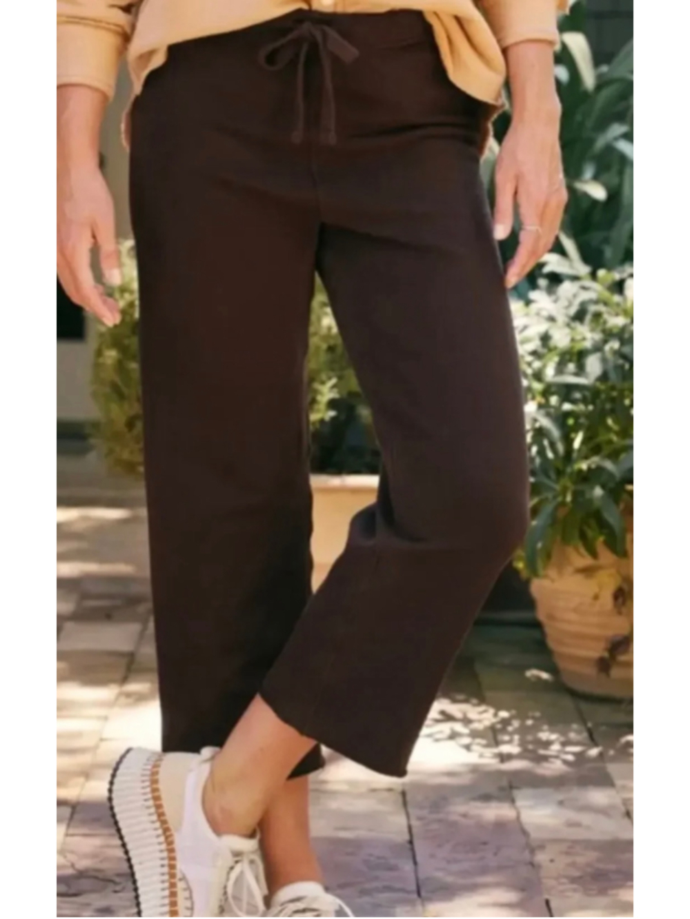 Frank & Eileen Catherine Wide-Leg Sweatpants in Irish Chocolate Brown S New